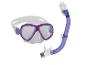 Masque de plongée et tuba violets : équipement de plongée avec verre trempé.
