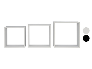 LIVARNO home Set d'étagères murales cubes, 3 pièces