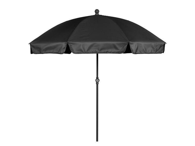 Parasol de jardin noir sur fond blanc