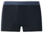 Boxer homme noir avec ceinture élastique bleue et motif rayé.