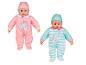 Deux poupées dans des pyjamas roses et bleus avec un motif d'éléphant.
