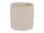 Un pot en céramique beige.