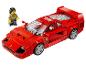 Une Ferrari F40 rouge Lego avec une figurine.