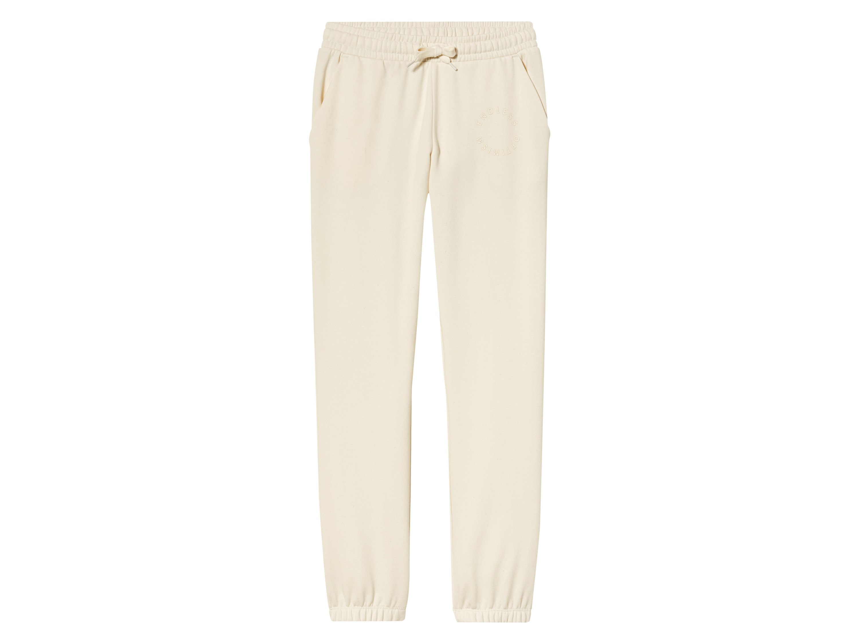 pepperts!® Pantalon molletonné fille (8-10 ans, blanc)