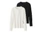 Deux t-shirts côtelés à manches longues, un blanc et un noir.