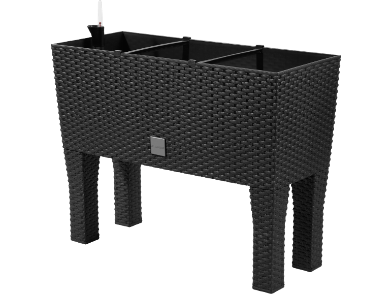 PARKSIDE jardinière surélevée noire style rotin avec système d'auto-arrosage