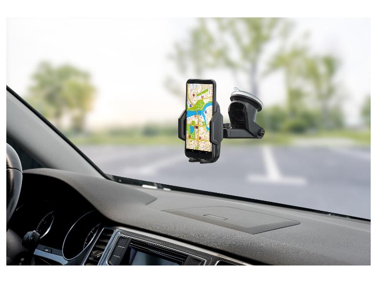 Support de téléphone de voiture à ventouse, affichant une carte de navigation