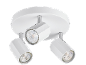 Plafonnier blanc avec trois spots orientables
