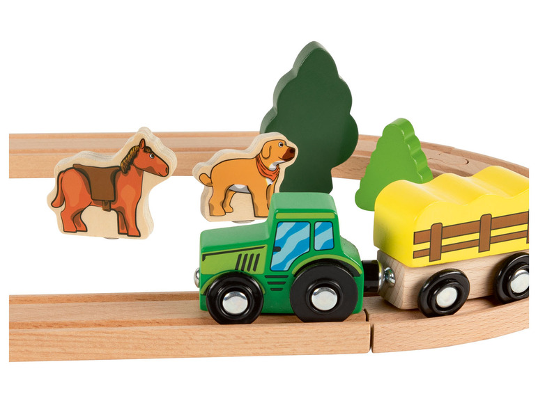 Aller en mode plein écran : Playtive Kit ferroviaire en bois, 18 pièces - Image 5