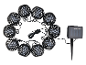 Guirlande lumineuse solaire avec lanternes noires style cage.