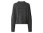 Pull gris à manches longues pour femme avec col montant, vue de dos.