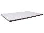 Surmatelas blanc avec bordure grise sur fond blanc.