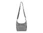Sac à bandoulière gris élégant avec plusieurs compartiments.