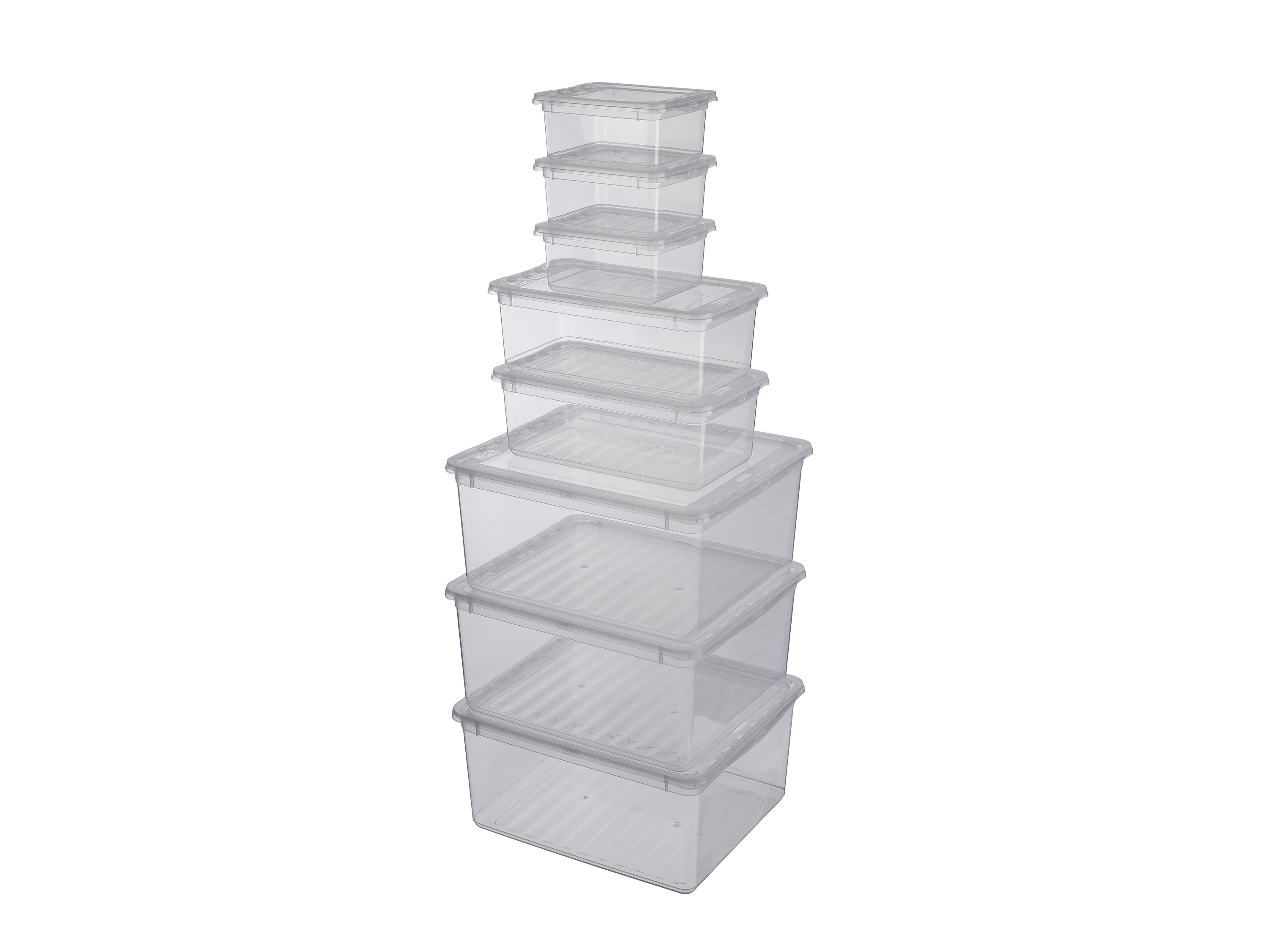 LIVARNO home Set de 8 boîtes de rangement, avec couvercle
