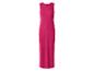 Robe longue côtelée sans manches fuchsia