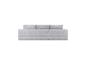 Canapé modulaire gris avec coussins, vue de face