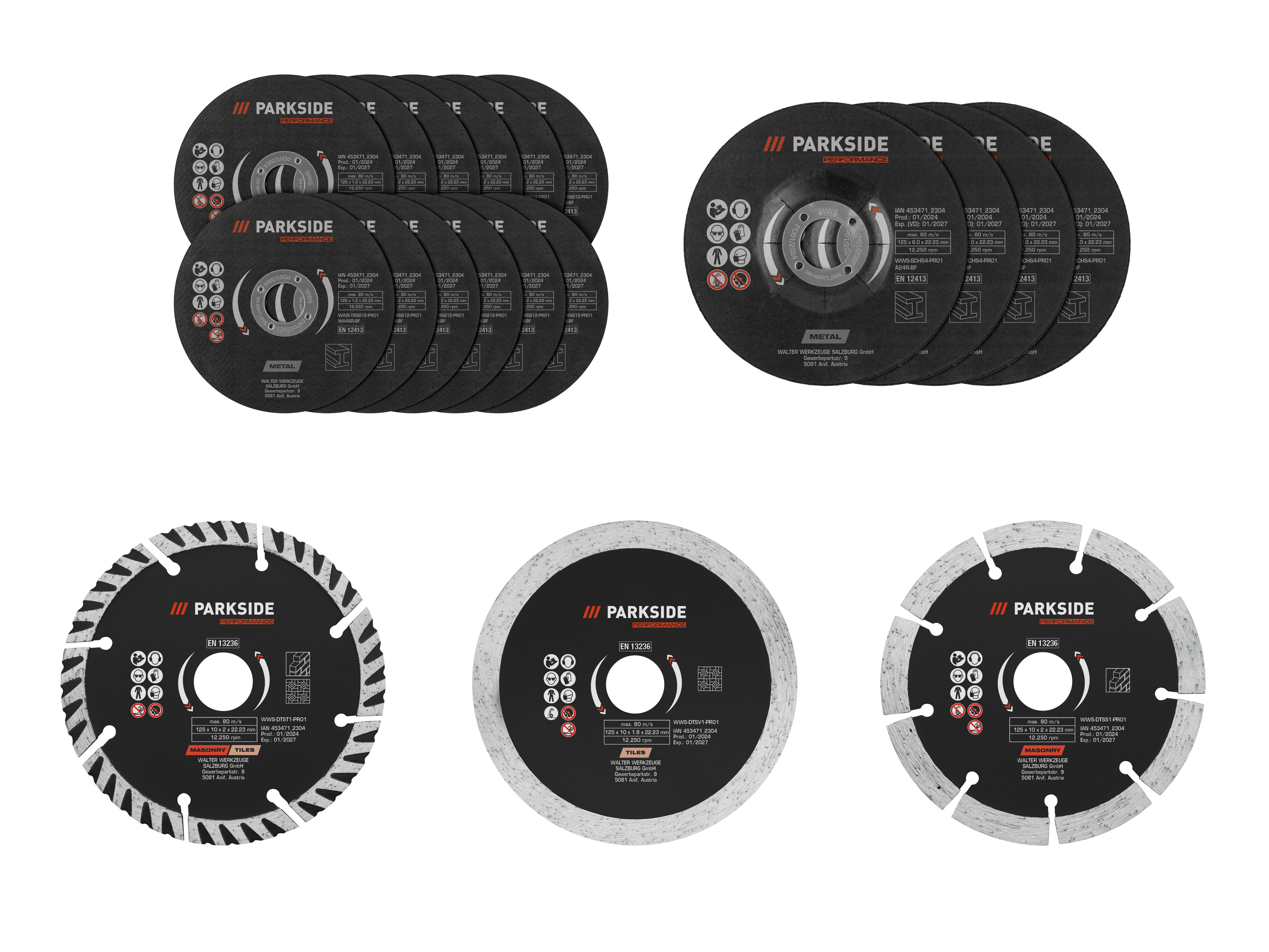 PARKSIDE PERFORMANCE® Disques à tronçonner ou disques à ébarber 125 mm