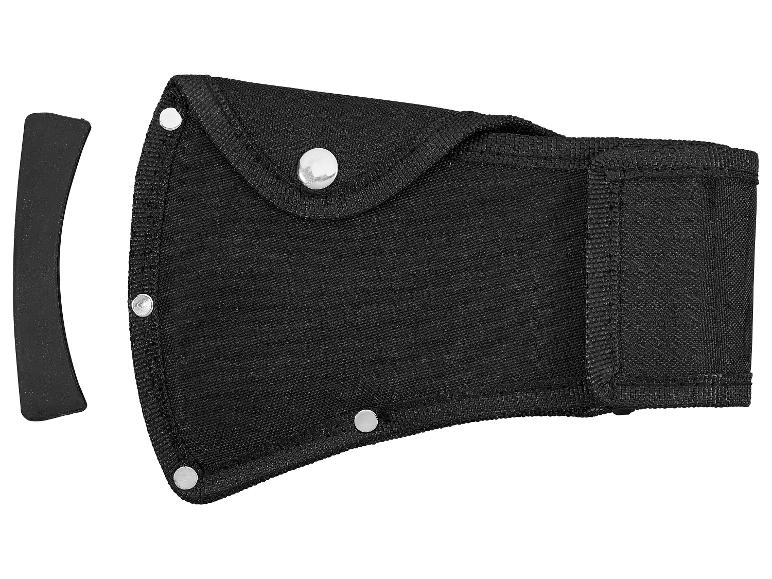 Un fourreau noir pour hache avec une sangle.