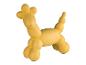 Une sculpture de chien gonflable jaune.