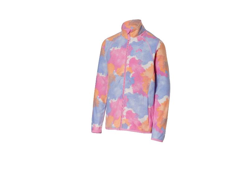 Veste polaire tie-dye rose, orange et bleue avec fermeture éclair intégrale
