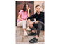Un homme et une femme portent des baskets noires et blanches de la marque Wanderlust.