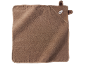 Serviette de bain bébé marron à capuche avec motif ours