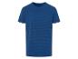 T-shirt bleu marine à rayures, vêtement homme.