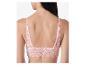 Soutien-gorge rose en dentelle, vue arrière.