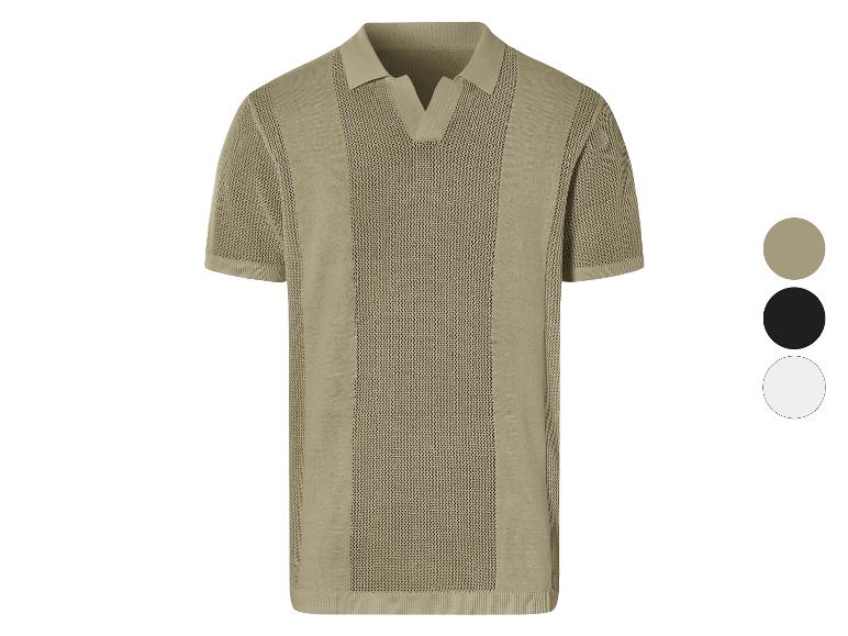 Polo en maille côtelée, disponible en plusieurs couleurs.