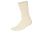 Une chaussette beige en coton.