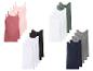 Débardeurs et caracos de différentes couleurs : rose, blanc, noir, vert, gris et bleu marine.