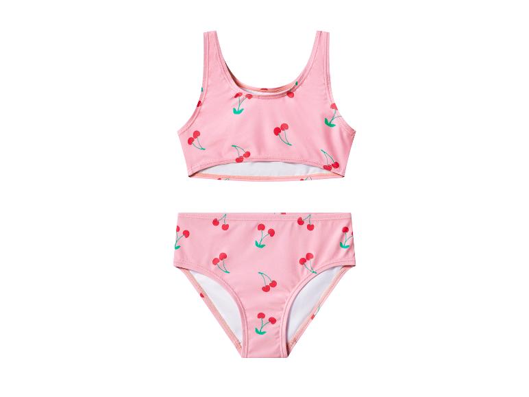 Maillot de bain bikini rose pour enfant avec motif cerises