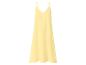 Robe jaune clair à fines bretelles avec col en V et texture froissée