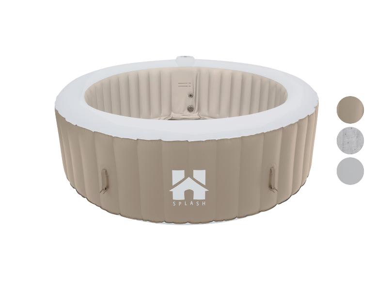 Spa gonflable Splash beige avec bordure blanche et échantillons de couleurs
