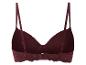 Un soutien-gorge bordeaux à dentelle.