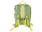 Sac à dos vert avec détails jaunes, vue arrière