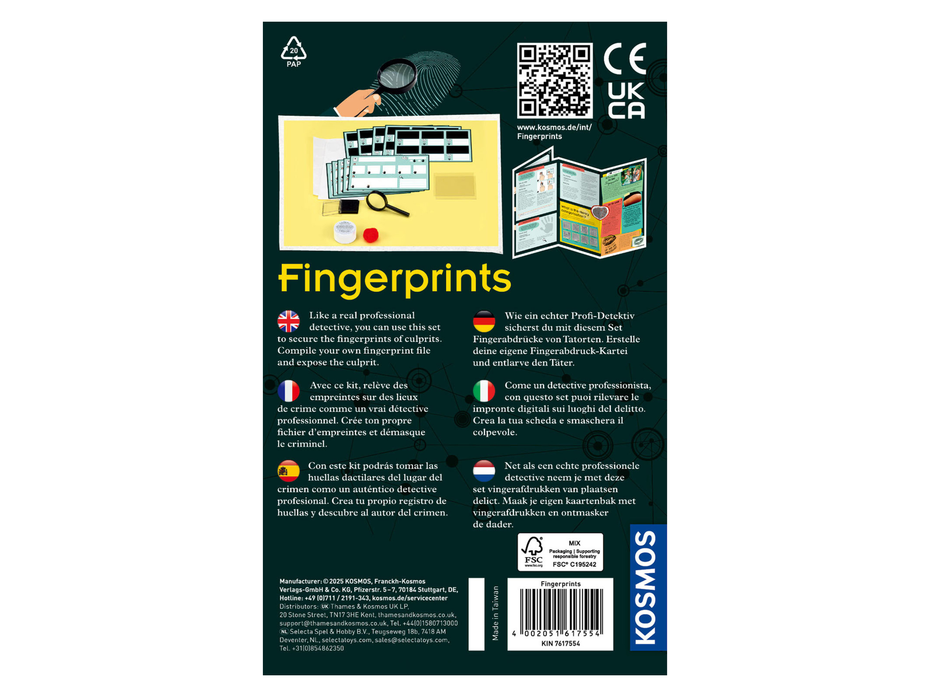 KOSMOS Kit d'expérimentation Empreintes digitales - vue 3