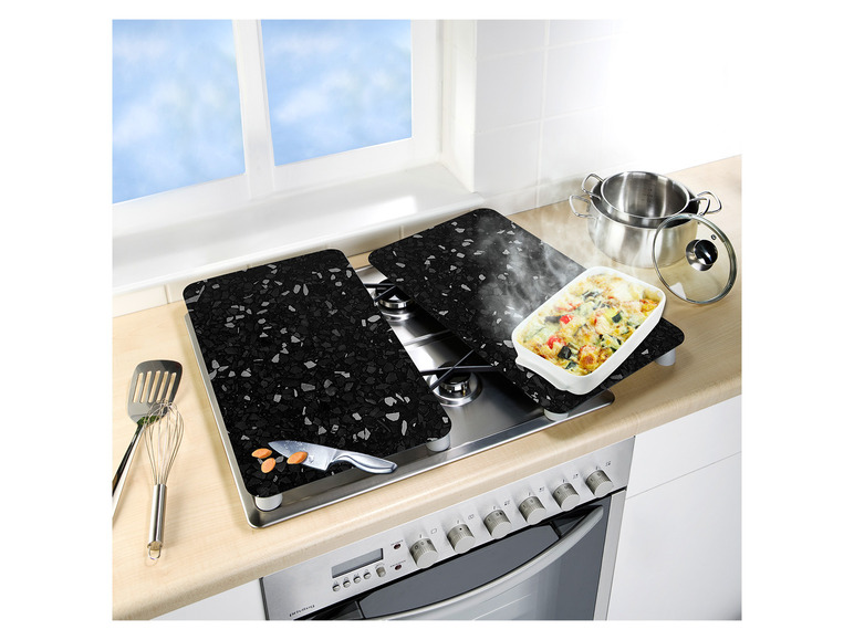 TMK ArtDeko Plaque De Protection Pour Cuisinière électrique à Induction - 45 X 52 Cm - En Verre - Protection Contre Les éclaboussures - Décoration - Planche à Découper - Épices