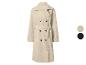 Trench-coat croisé pour femme en beige avec ceinture nouée