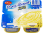 Dessert crème vanille en pack de quatre, avec informations nutritionnelles et d'origine.