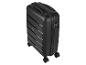 Une valise noire à roulettes de la marque Tom Move.