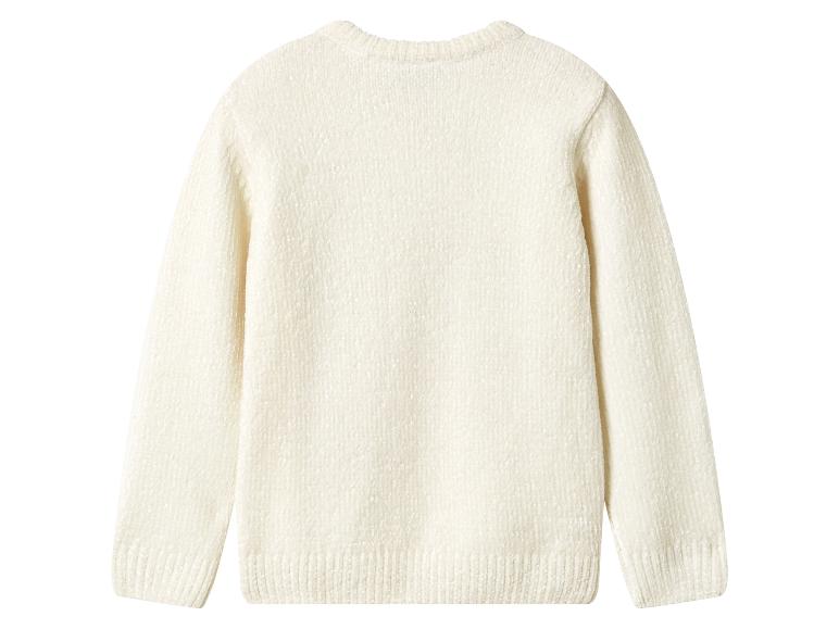 Pull en chenille couleur crème avec poignets et ourlet côtelés