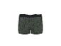 Boxer homme vert avec motif palmiers et ceinture élastique noire.