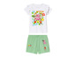 T-shirt blanc et short vert imprimé Powerpuff Girls.