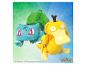 Figurines Pokémon de Bulbasaur et Psyduck en blocs de construction.