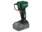 Projecteur à main vert avec bouton rouge et batterie grise 2.0Ah