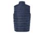 Un gilet matelassé bleu marine sans manches.