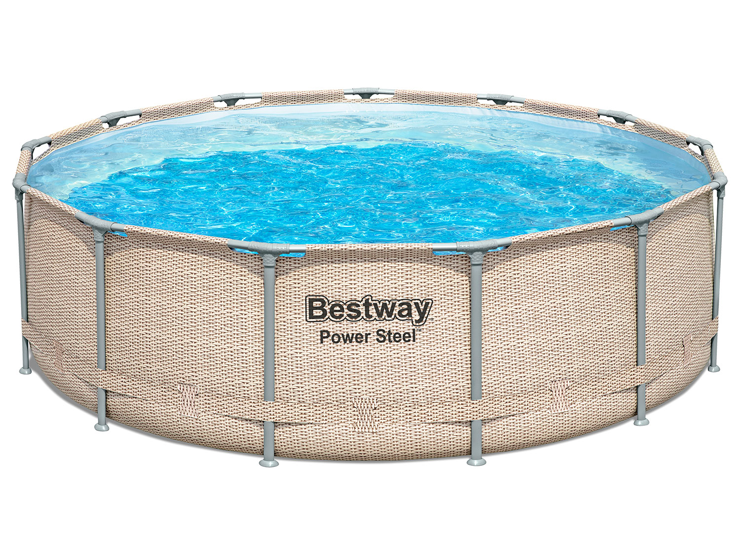 Bestway Kit de piscine complet Power Steel Frame, avec pompe de filtration, Ø 396 x 107 cm