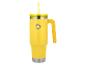 Gobelet isotherme jaune avec poignée et paille