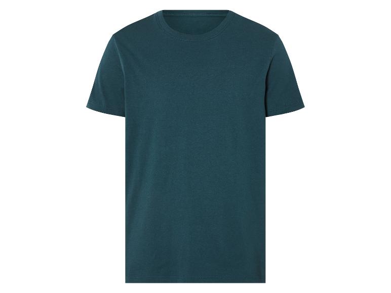 T-shirt uni bleu-vert.